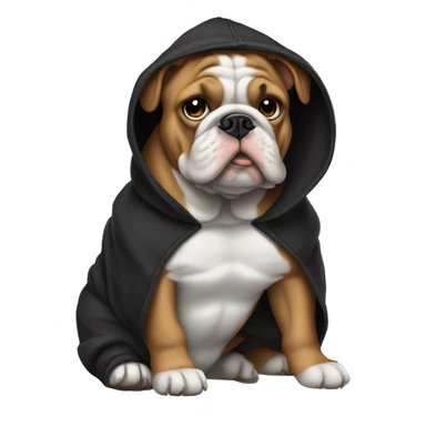 Dog bulldog in black hoodie  sticker
