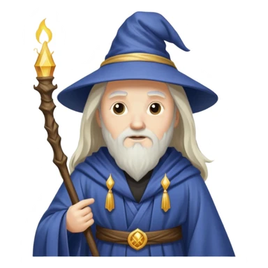classic wizard with robes sticker