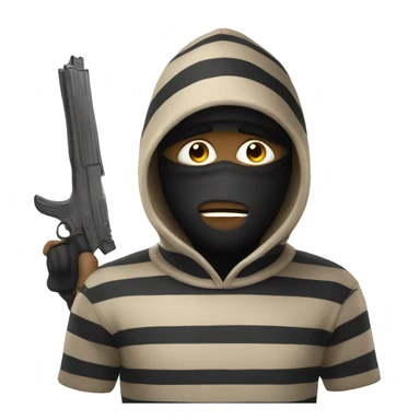 robber emoji with striped jumper sticker