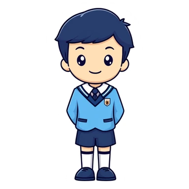 Argentinian school student uniform classic style blue and white simple recognizable sticker