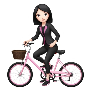 Bicycles Ergonomic bicycle of gym: seated white woman with hair black clothes pink sticker