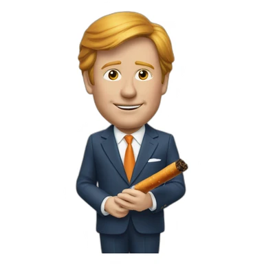 koning willem alexander met sigaret sticker