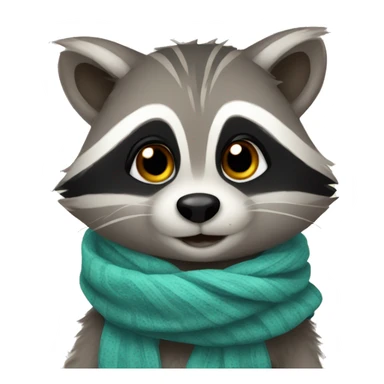Cute raccoon wearing a scarf sticker