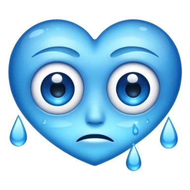 crying eyes with heart  sticker