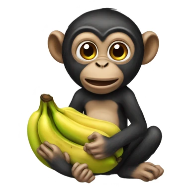 Monkey eating abanana sticker