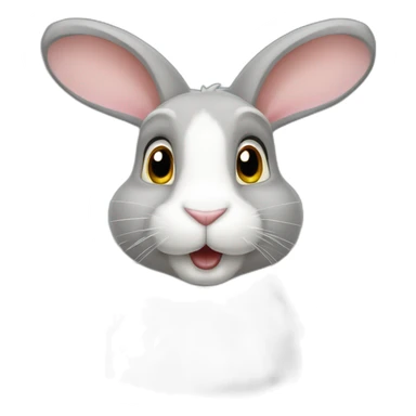 Lapin bélier gris claig sticker