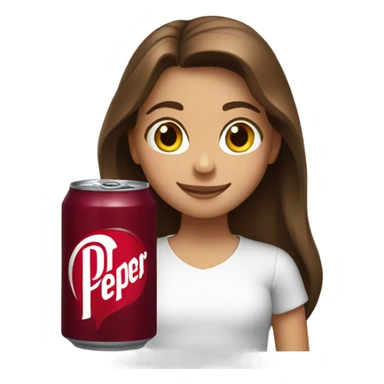 Chugging dr pepper Brown hair girl  sticker