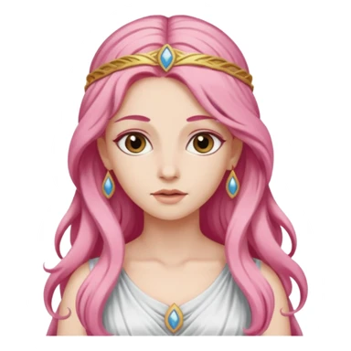 Pink greek goddess long hair sticker