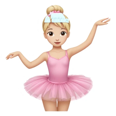 aestethic blonde girl doing ballet, with a pink tutu, bun sticker