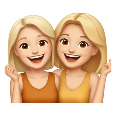 two close friends laughing together sticker