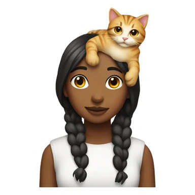 Girl with cat on head sticker
