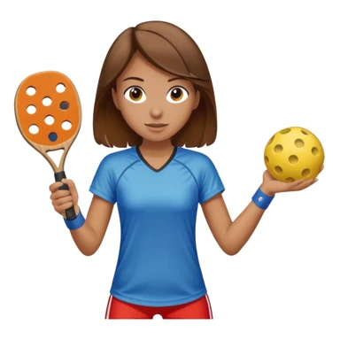 Girl with brown hair playing pickleball sticker