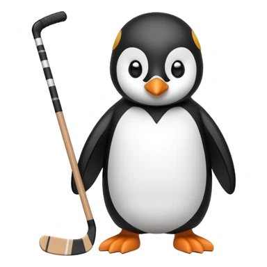 penguin playing hockey sticker