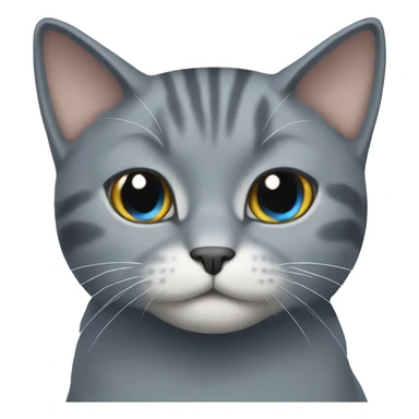 Gray cat blue aye  sticker