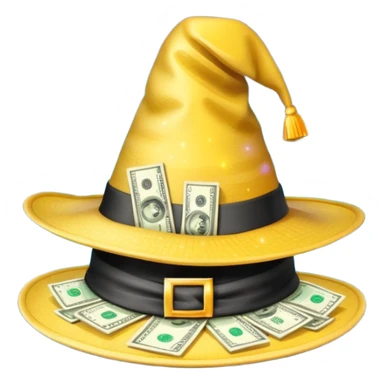 gorro de magia lleno de dolares sticker