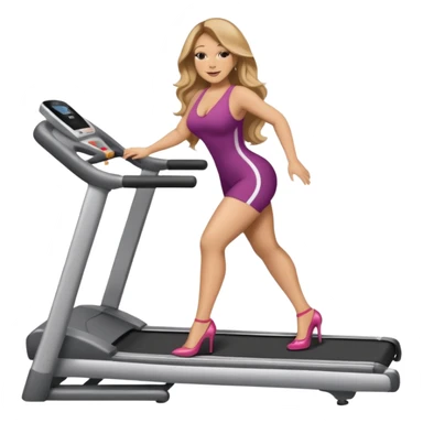 Mariah Carey wearing heels on treadmill sticker