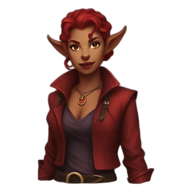 red female tiefling sticker