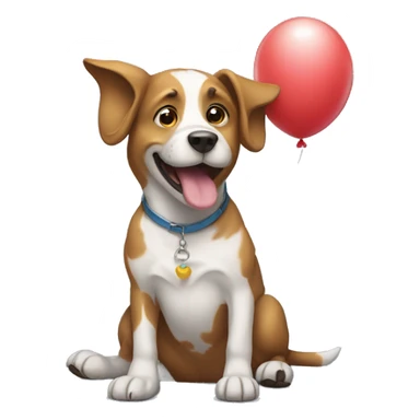 Dog holding ballon sticker