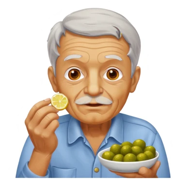 Lemon pickles eating grandfather spicy sticker