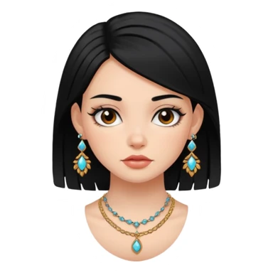 black-haired girl with jewelry and tattoos  sticker