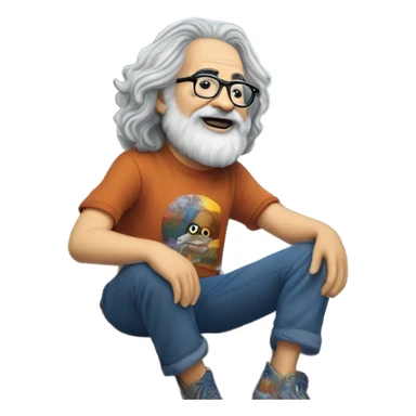 Jerry Garcia on a waterfall  sticker