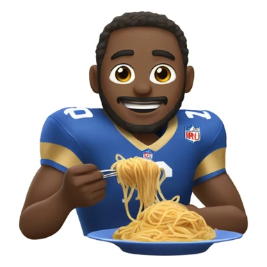 Football player eating spaghetti  sticker
