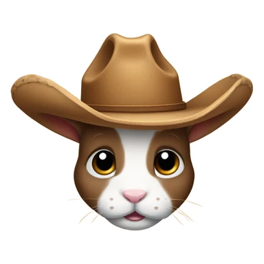 Floppy ear bunny wearing cowboy hat sticker