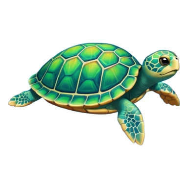 Create a single emoji of a Quasar Turtle in full body, shown at a slight side angle in a natural, characteristic pose with cosmic energy.

 sticker