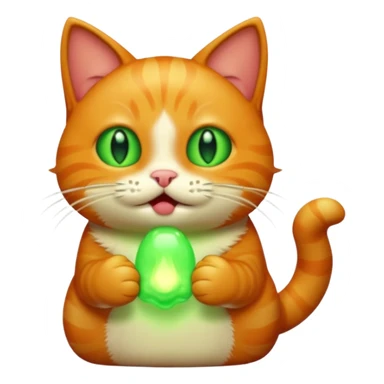 A ginger cat burps green burps sticker