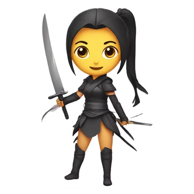 Ninja princess with knife and fairy wings sticker