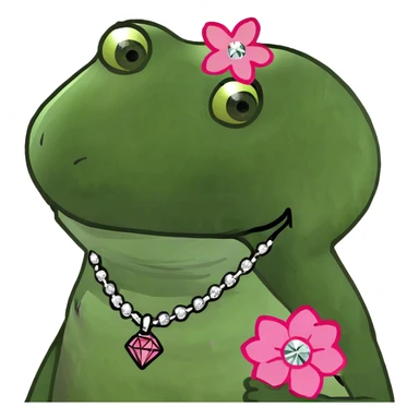 Pink Flower shaped diamond necklace  sticker