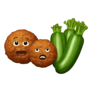 Zucchini and two meatballs sticker