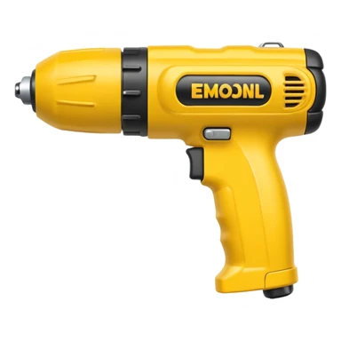 yellow power drill sticker