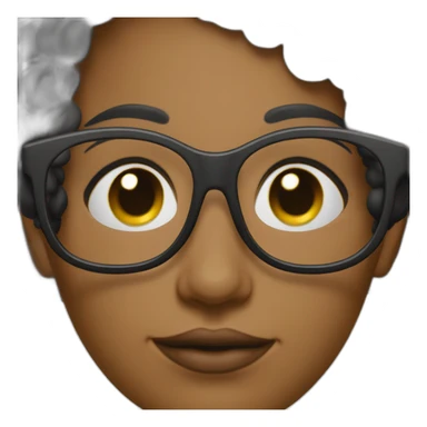 mujer bonita pelo negro y moño con lentes opticos sticker