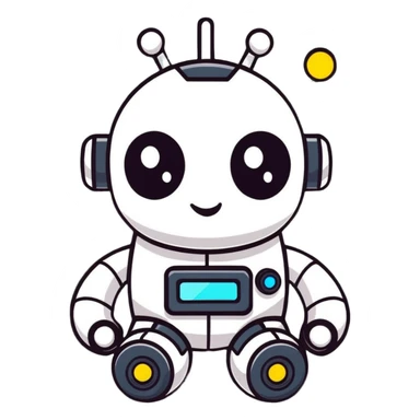 adorable little robot with blinking lights sticker