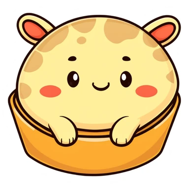 banh bao, cute cartoon sticker style, smiling face sticker