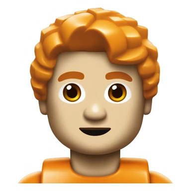 A orange icon of lego style sticker