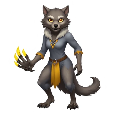Female wherewolf full body sticker