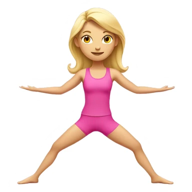 blond girl doing a yoga pose with a pink sports outfit  sticker