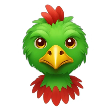 green chicken man with red thing under his kin sticker