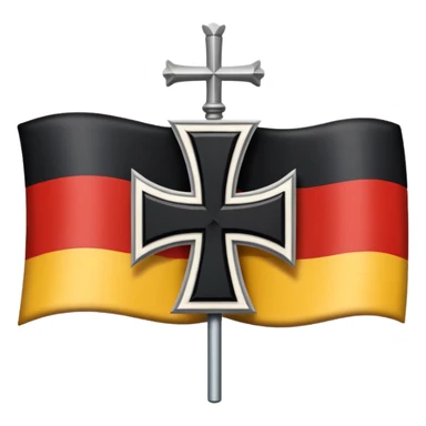 German empire with iron cross flag sticker
