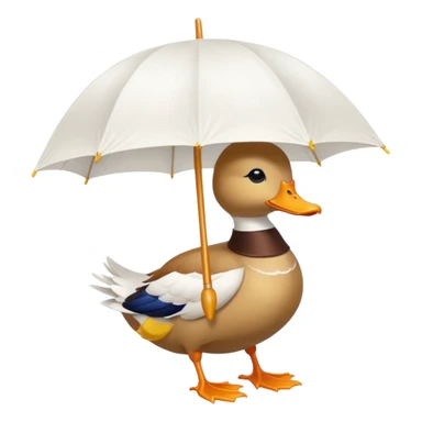 Duck holding white umbrella sticker