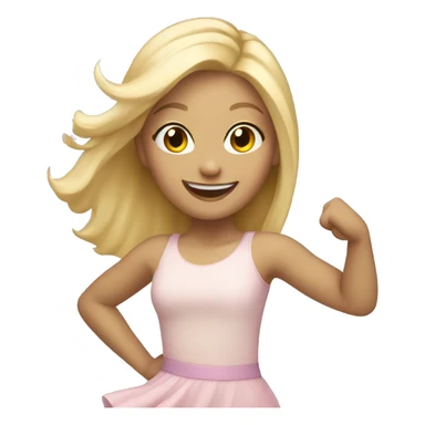 smiling girl with blonde hair dancing sticker