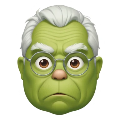 Grinch grand father with white ghair and with glasses sticker