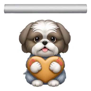 cute all grey shih tzu peeking through window blinds with one paw holding down the shade behind the shade sticker