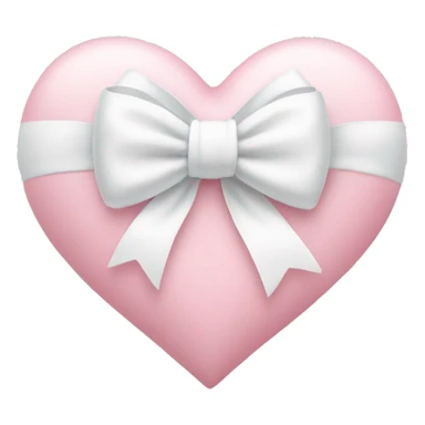 Pastel pink heart with white bow sticker