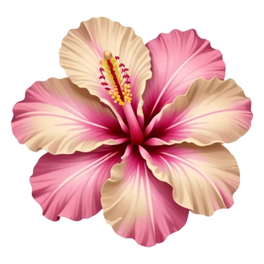 Pink and beige hibiscus flower  sticker