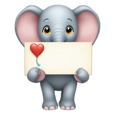 Animated baby elephant holding a sign with "#1 Fan" on it sticker