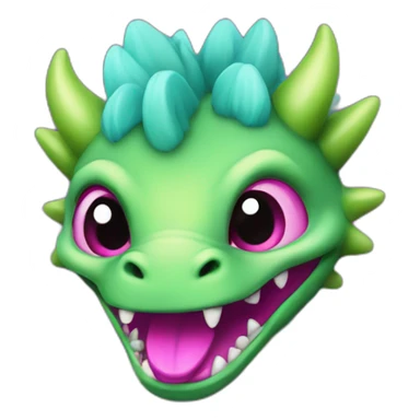cyan and magenta baby dragon sticker