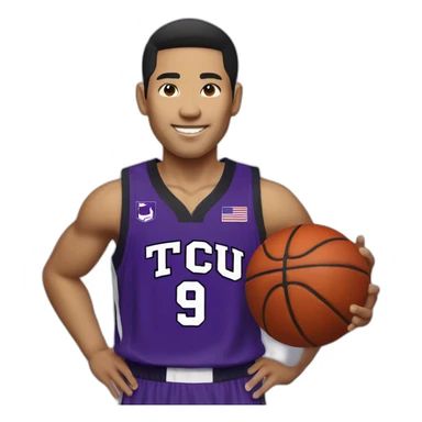 Tcu Asian Basketball player no.9 sticker